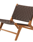 Vind Rike Single Sofa - Brown Teak / Brown PU