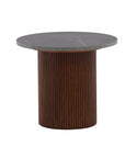 Vind Härön Side Table - Dark Brown / Dark Grey Marblelook