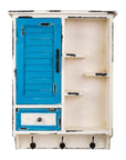 Beautiful wooden blue/white shabby chic wall cabinet - vivahabitat.com