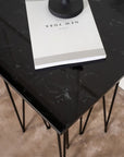 Side Table Square 40*40 - Artificial Stone / Black - vivahabitat.com