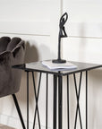 Side Table Square 40*40 - Artificial Stone / Black - vivahabitat.com