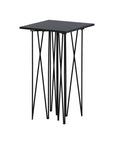 Side Table Square 40*40 - Artificial Stone / Black - vivahabitat.com