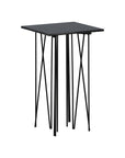 Side Table Square 40*40 - Artificial Stone / Black - vivahabitat.com