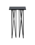 Side Table Square 40*40 - Artificial Stone / Black - vivahabitat.com