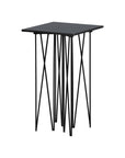 Side Table Square 40*40 - Artificial Stone / Black - vivahabitat.com