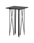 Side Table Square 40*40 - Artificial Stone / Black - vivahabitat.com