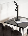 Side Table Square 40*40 - Artificial Stone / Black - vivahabitat.com