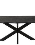 Black wooden dining table with life edge - vivahabitat.com