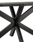 Black wooden dining table with life edge - vivahabitat.com