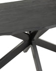Black wooden dining table with life edge - vivahabitat.com