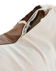 Buckle Cushion Cowhide pattern brown white - vivahabitat.com