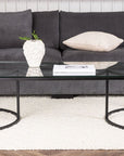 Skanör Sofa Table Rectangular - Black / Clear glass - vivahabitat.com