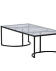 Skanör Sofa Table Rectangular - Black / Clear glass - vivahabitat.com