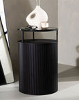 Bovall Side Table - Black / Clear glass ⌀37 - vivahabitat.com
