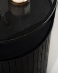 Bovall Side Table - Black / Clear glass ⌀37 - vivahabitat.com