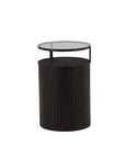 Bovall Side Table - Black / Clear glass ⌀37 - vivahabitat.com