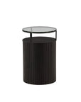 Bovall Side Table - Black / Clear glass ⌀37 - vivahabitat.com