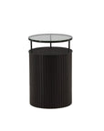 Bovall Side Table - Black / Clear glass ⌀37 - vivahabitat.com