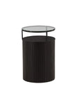 Bovall Side Table - Black / Clear glass ⌀37 - vivahabitat.com