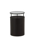 Bovall Side Table - Black / Clear glass ⌀37 - vivahabitat.com