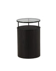 Bovall Side Table - Black / Clear glass ⌀37 - vivahabitat.com