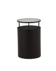 Bovall Side Table - Black / Clear glass ⌀37 - vivahabitat.com