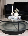 Falsterbo - Sofa Table Round - Glass / Black - vivahabitat.com
