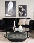 Falsterbo - Sofa Table Round - Glass / Black - vivahabitat.com