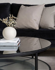 Falsterbo - Sofa Table Round - Glass / Black - vivahabitat.com