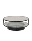 Falsterbo - Sofa Table Round - Glass / Black - vivahabitat.com