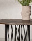Furniture Fashion Stone oval Dining Table - Black / Mocca Veneer - vivahabitat.com