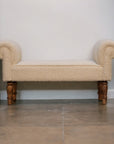 Boucle Cream Bench