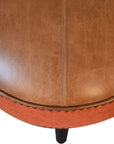 Durrie & Leather Mixed Footstool