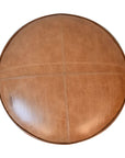 Durrie & Leather Mixed Footstool