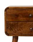 Curved Chestnut Bedside
