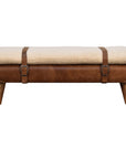Boucle Buffalo Hide Leather Bench
