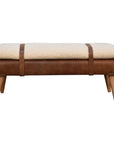 Boucle Buffalo Hide Leather Bench