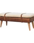 Boucle Buffalo Hide Leather Bench