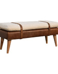 Boucle Buffalo Hide Leather Bench