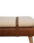 Boucle Buffalo Hide Leather Bench