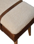 Boucle Buffalo Hide Leather Bench