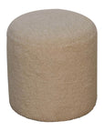 Boucle Cream Round Footstool