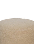 Boucle Cream Round Footstool