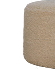 Boucle Cream Round Footstool