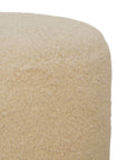 Boucle Cream Round Footstool