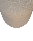 Boucle Cream Round Footstool