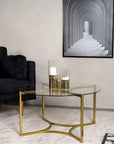 Kivik - Sofa Table - Glass / Brushed Brass - vivahabitat.com
