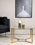 Kivik - Sofa Table - Glass / Brushed Brass - vivahabitat.com