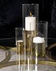 Kivik - Sofa Table - Glass / Brushed Brass - vivahabitat.com