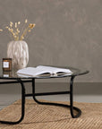 Lomma Sofa Table - Black / Clear glass - vivahabitat.com